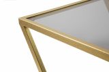Tavolino da salotto rettangolare oro 40x40x60h cm vetro fumé - Ono