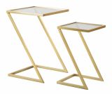 Tavolino da salotto rettangolare oro 40x40x60h cm vetro fumé - Ono