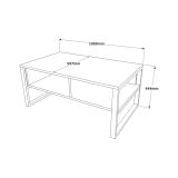 Tavolino da salotto rettangolare quercia 100x59x44h cm - Alfonsa
