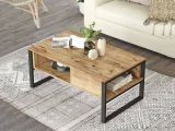 Tavolino da salotto rettangolare quercia 100x59x44h cm - Alfonsa