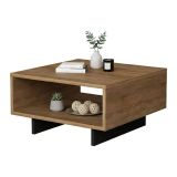 Tavolino da salotto rettangolare quercia e antracite 60x60x32h cm - Elvira