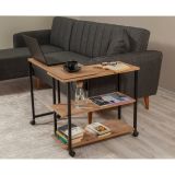 Tavolino da salotto rettangolare quercia e nero 70x76x63h cm - Lagaros