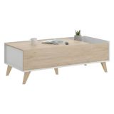 Tavolino da salotto rettangolare rovere e bianco 99x60x41h cm - Alexius