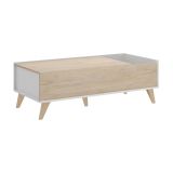 Tavolino da salotto rettangolare rovere e bianco 99x60x41h cm - Alexius