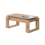 Tavolino da salotto rettangolare rovere nodi 105x45x55h cm - Aspra