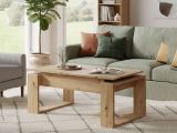 Tavolino da salotto rettangolare rovere nodi 105x45x55h cm - Aspra
