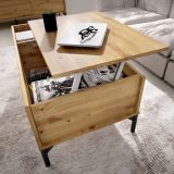 Tavolino da salotto rettangolare rovere nodi 99x60x41h cm - Alexius