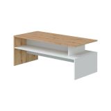 Tavolino da salotto rettangolare rovere nodi e bianco lucido 108x50x43h cm - Bartolomea