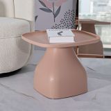 Tavolino da Salotto Rosa Adatto per Indoor-outdoor Angoli Arrotondati Forma Rettangolare 48x48x38h cm, Colore Ripiano Rosa - Inhamb