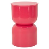 Tavolino da Salotto Rosa Forma Rotondo Colore Ripiano Rosa 33x51x33h cm, Materiale Piano in Metallo - Bandip