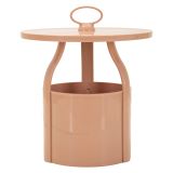Tavolino da Salotto Rosa Forma Rotondo Colore Ripiano Rosa 46x54x46h cm, Materiale Piano in Plastica - Inle