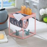 Tavolino da Salotto Rosa Portariviste 2 Vani 35x40x35h cm, Forma Rettangolare - Limana
