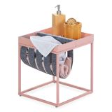 Tavolino da Salotto Rosa Portariviste 2 Vani 35x40x35h cm, Forma Rettangolare - Limana