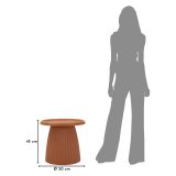 Tavolino da Salotto Rosso Adatto per Indoor-outdoor Forma Rotondo 52x45x52h cm, Colore Ripiano Rosso - Kampot