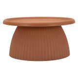 Tavolino da Salotto Rosso Adatto per Indoor-outdoor Forma Rotondo 71x35x71h cm, Colore Ripiano Rosso - Gamirese