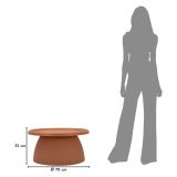 Tavolino da Salotto Rosso Adatto per Indoor-outdoor Forma Rotondo 71x35x71h cm, Colore Ripiano Rosso - Gamirese