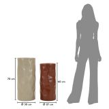 Tavolino da Salotto Rosso Beige set da 2 Forma Rotondo 34x74x34h cm, Colore Ripiano Rosso - Ganipara