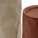 Tavolino da Salotto Rosso Beige set da 2 Forma Rotondo 34x74x34h cm, Colore Ripiano Rosso - Ganipara