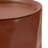Tavolino da Salotto Rosso Beige set da 2 Forma Rotondo 34x74x34h cm, Colore Ripiano Rosso - Ganipara