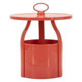 Tavolino da Salotto Rosso Forma Rotondo Colore Ripiano Rosso 46x54x46h cm, Materiale Piano in Plastica - Inle