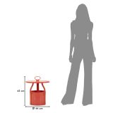 Tavolino da Salotto Rosso Forma Rotondo Colore Ripiano Rosso 46x54x46h cm, Materiale Piano in Plastica - Inle