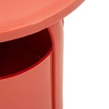 Tavolino da Salotto Rosso Forma Rotondo Colore Ripiano Rosso 46x54x46h cm, Materiale Piano in Plastica - Inle