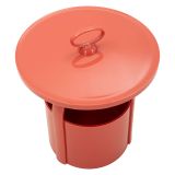 Tavolino da Salotto Rosso Forma Rotondo Colore Ripiano Rosso 46x54x46h cm, Materiale Piano in Plastica - Inle