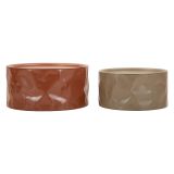 Tavolino da Salotto Rosso Marrone set da 2 Forma Rotondo 34x66x66h cm, Colore Ripiano Rosso - Ganovama