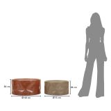 Tavolino da Salotto Rosso Marrone set da 2 Forma Rotondo 34x66x66h cm, Colore Ripiano Rosso - Ganovama