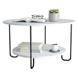 Tavolino da salotto rotondo bianco 80x80x45h cm - Plodio