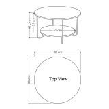 Tavolino da salotto rotondo bianco 80x80x45h cm - Plodio