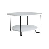 Tavolino da salotto rotondo bianco 80x80x45h cm - Plodio