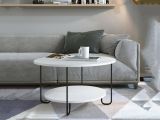 Tavolino da salotto rotondo bianco 80x80x45h cm - Plodio