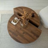 Tavolino da salotto rotondo noce 90x60x35h cm - Azim