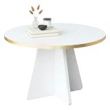 Tavolino da salotto rotondo oro e bianco 60x60x40h cm - Armanda