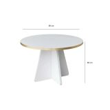 Tavolino da salotto rotondo oro e bianco 60x60x40h cm - Armanda