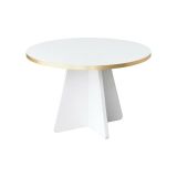 Tavolino da salotto rotondo oro e bianco 60x60x40h cm - Armanda