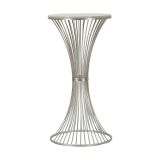 Tavolino da salotto Sitnica, Tavolo basso da caffè, Portariviste per divano, Ripiano da soggiorno, Argento, 50x50 h100 cm