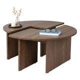 Tavolino da salotto Tairn, 90x90 h41 cm, Noce