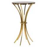 Tavolino da Salotto Trasparente oro Forma Rotondo Colore Ripiano Trasparente 108x108x60h cm, Materiale Struttura in Vetro - Datasiri