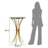 Tavolino da Salotto Trasparente oro Forma Rotondo Colore Ripiano Trasparente 108x108x60h cm, Materiale Struttura in Vetro - Datasiri