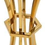 Tavolino da Salotto Trasparente oro Forma Rotondo Colore Ripiano Trasparente 108x108x60h cm, Materiale Struttura in Vetro - Datasiri