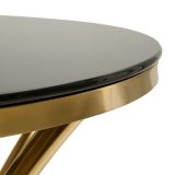Tavolino da Salotto Trasparente oro Forma Rotondo Colore Ripiano Trasparente 108x108x60h cm, Materiale Struttura in Vetro - Datasiri