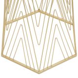 Tavolino da Salotto Trasparente oro Portaoggetti Forma Esagonale 40x35x80h cm, Colore Ripiano Trasparente - Daneso
