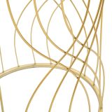 Tavolino da Salotto Trasparente oro set da 2 Forma Rotondo 38x38x55h cm, Colore Ripiano Trasparente - Fate