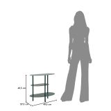 Tavolino da Salotto Verde 3 Ripiani 3 Ripiani 9x31x54h cm, 2 Vani - Ganale