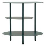 Tavolino da Salotto Verde 3 Ripiani 3 Ripiani 9x31x54h cm, 2 Vani - Ganale