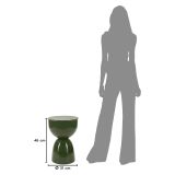 Tavolino da Salotto Verde Forma Rotondo Colore Ripiano Verde 33x50x33h cm, Materiale Piano in Metallo - Gorkha