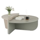 Tavolino da Salotto Verde Peso Massimo Supportato 15 kg Forma Rettangolare 90x60x35h cm, Materiale Piano in Legno Nobilitato - Mansue