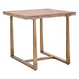 Tavolino rustico quadrato 4 posti oro e marrone 80x80cm - Kazimir